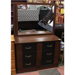 DRESSER WITH MIRROR BROWN AND BLACK