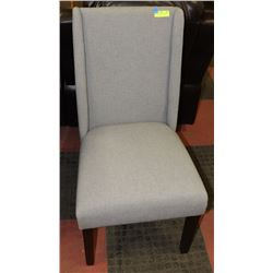 NEW GREY FABRIC ACCENT SIDE CHAIR