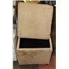 Image 1 : BEIGE MICROFIBRE STORAGE OTTOMAN