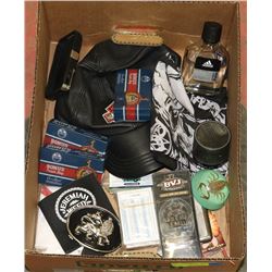 BOX W/LEATHER HARLEY DAVIDSON CAP, BELT