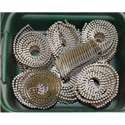 GREEN BIN WITH 15 COILS OF 2 1/4 INCH RING