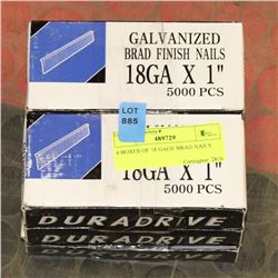 4 BOXES OF 18 GAUGE BRAD NAILS