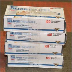 4 BOXES OF VINYL GLOVES