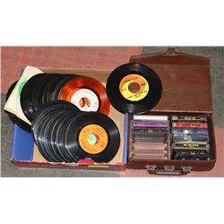 FLAT OF 45'S & CASSETTES