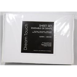 NEW DREAM TOUCH WHITE QUEEN SIZED SHEET SET