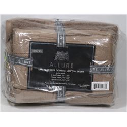 NEW 6 PIECE BROWN ALLURE TOWEL SET