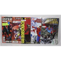 LOT OF 5 ALL VARIANT COMICS SPIDER MAN SUPERMAN