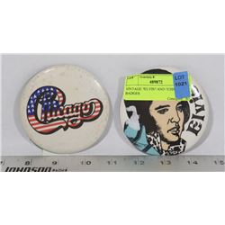 VINTAGE ELVIS AND CHICAGO BADGES