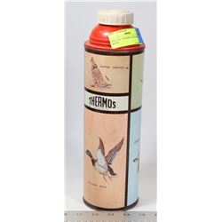 VINTAGE THERMOS WITH BIRD MOTIF