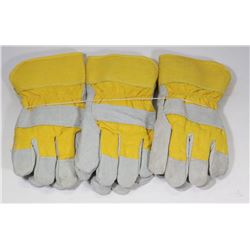 3 PAIRS OF NEW WORK GLOVES