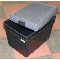 SET OF 2 BLACK STORAGE CONTAINERS ON