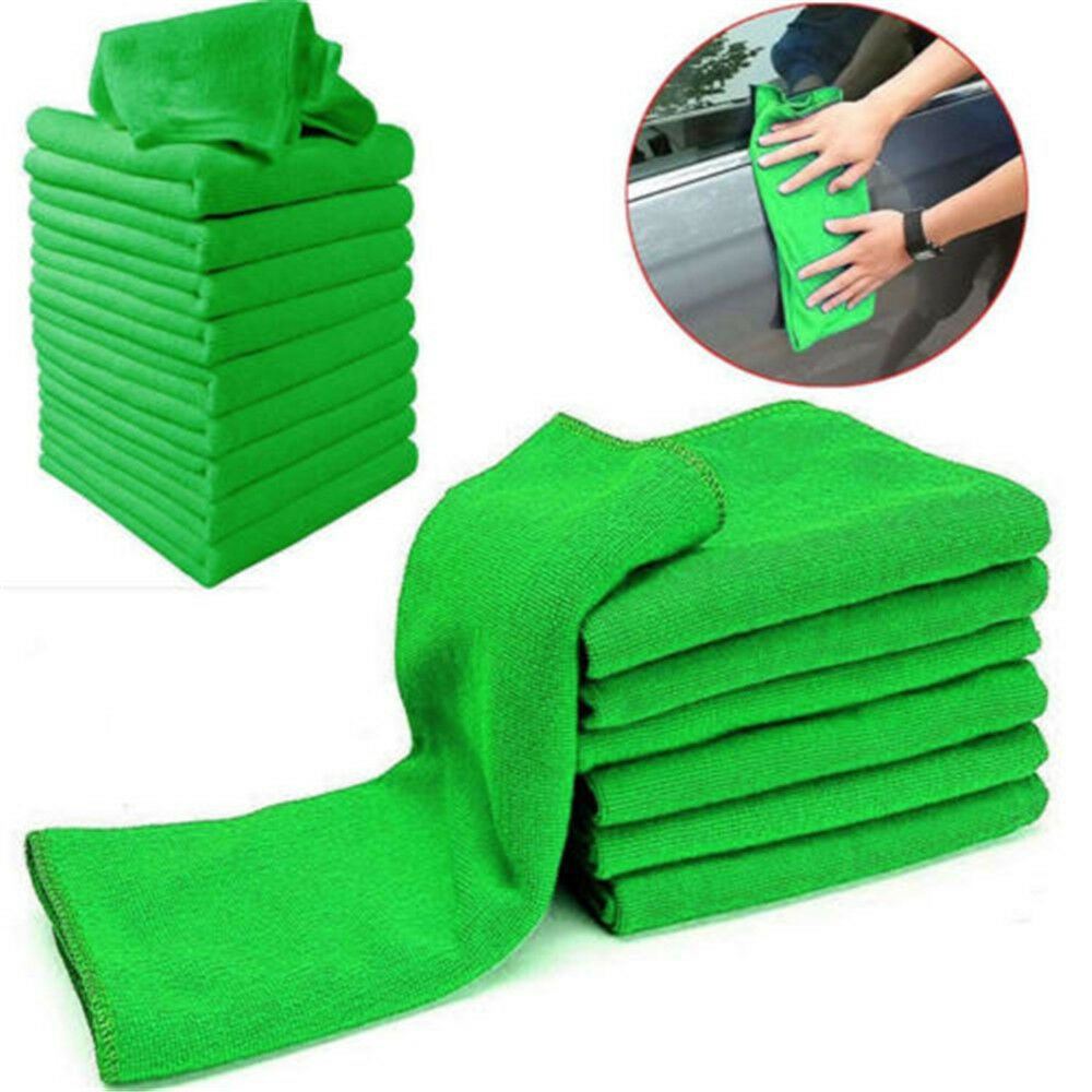 Green Window Rags PACK OF 10 NEW GREEN MICROFIBER RAGS