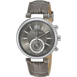 NEW MICHAEL KORS GRAY DIAL GRAY LTHR BAND MSRP$371