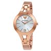 Image 1 : NEW ARMANI SILVER DIAL ROSE GOLD TONE MSRP $405