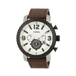 NEW FOSSIL 50MM TRIPLE CHRONO LEATHER STRAP WATCH
