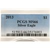 Image 3 : 2013 AMERICAN SILVER EAGLE PCGS MS66 TONED