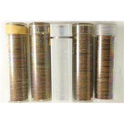 5 ROLLS OF CANADIAN CENTS 1941,42,43,44 & 45