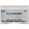 Image 3 : 1955 LINCOLN CENT PCGS MS64RB