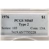 Image 3 : 1976 TYPE 2 IKE DOLLAR PCGS MS65