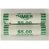 Image 1 : 2-$5 ROLLS OF 2011-P ROOSEVELT DIMES BRILLIANT UNC