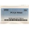 Image 3 : 1955 WASHINGTON SILVER QUARTER PCGS MS64 TONED