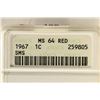 Image 3 : 1967 SMS LINCOLN CENT ANACS MS64 RED