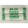 Image 1 : 2-$5 ROLLS OF 2009-D ROOSEVELT DIMES BRILLIANT UNC