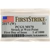 Image 3 : 2017 (W) AMERICAN SILVER EAGLE PCGS MS70 STRUCK