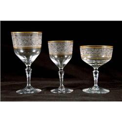 Gilt Rimmed Etched Stemware