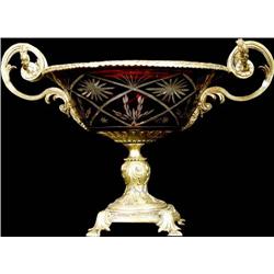 Flash Cut Ruby Glass Centerbowl.