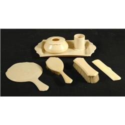 Ivorine Dresser Set, Hair Receiver, Bru