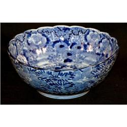 Japanese Blue and White Lobed Bowl