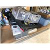 Image 2 : CONTENTS OF MOBILE TABLE INC. PAINTS, DREMEL, FANS, HOSES, SPRAY POTS AND MORE