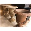 Image 1 : 3 CAST IRON DECORATIVE VASES, 16" TALL