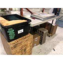 WAREHOUSE SUPPLIES INC. FOLDING TABLE, TAPES, BINS, AND MORE