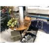 Image 1 : LOT OF DECOR ITEMS AND TABLE INC. VASES, ROCKS, FAUX PLANTS AND MORE