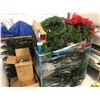 Image 1 : LOT OF DECORATIONS INC. CHRISTMAS GARLANDS, MINI CHRISTMAS TREES, CRYSTAL WREATHES, FAUX BACKDROP,