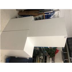 3 LARGE WHITE SQUARE PEDESTALS, 37" TALL