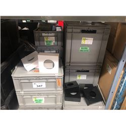 LOT OF B.O.L. BOX FIXTURES, BLACK AND WHITE, VARIOUS SIZES, COMES WITH GREY BINS