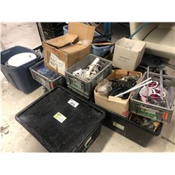 LOT OF ASSORTED LIGHTING HARDWARE/EXTENSION CORDS, CHAINS, CABLE AND MORE