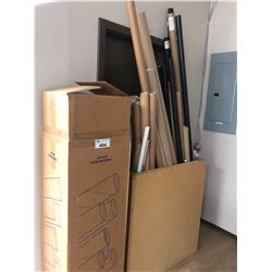 2 BOXES OF CARDBOARD CORES AND PVC PIPE