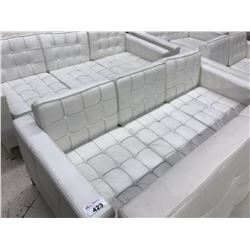 WHITE TUFTED MODERN STYLE 3 SEAT SOFA