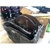 Image 1 : BIN WITH 7 ROUND PORTABLE TABLES WITH POSTS/TOPS/BASES