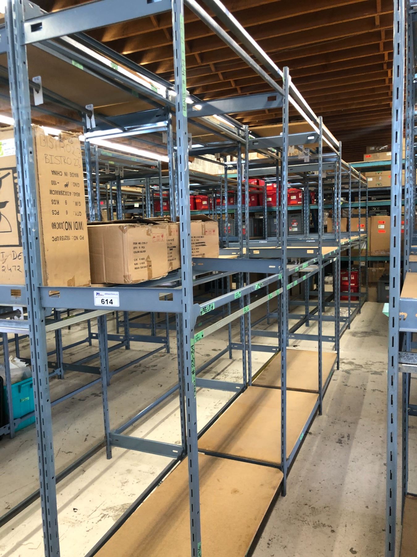3 BAY SECTION OF 8' LIGHT DUTY RACKING INC. 4 UPRIGHTS, 12 CROSS BARS ...