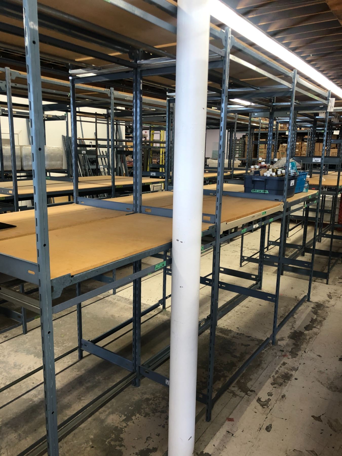 3 BAY SECTION OF 8' LIGHT DUTY RACKING INC. 4 UPRIGHTS, 12 CROSS BARS ...