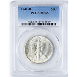 1941-D Walking Liberty Half Dollar Coin PCGS MS65