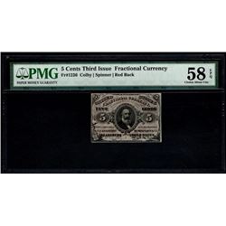 5 Cent Third Issue Fractional Note PMG 58EPQ