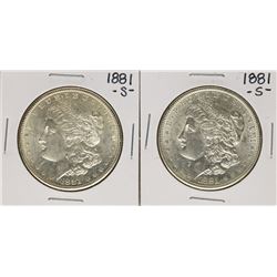Lot of (2) 1881-S $1 Morgan Silver Dollar Coins