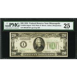 1934 $20 Minneapolis Federal Reserve STAR Note PMG 25