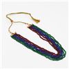 Image 1 : Multi-strand Ruby, Emerald and Sapphire Necklace